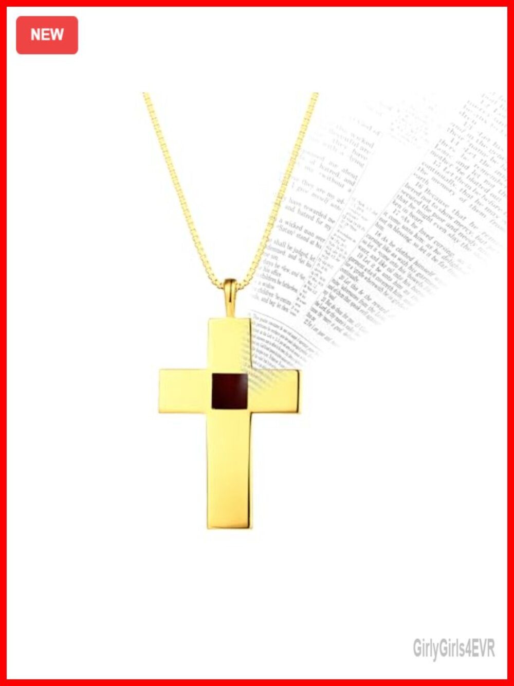 Sterling Silver Cross Necklace Nano Bible New Testament 17.5"